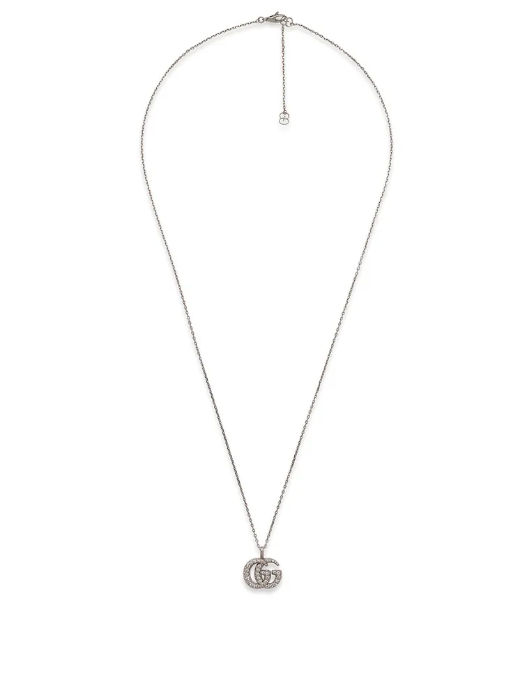 GG Running 18K White Gold Pendant Necklace