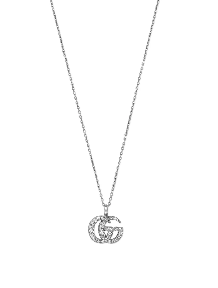 GG Running 18K White Gold Pendant Necklace