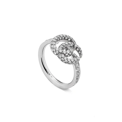 GG Running 18K White Gold Ring With Diamonds