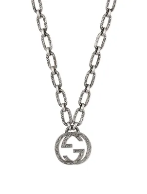 Interlocking G Sterling Silver Pendant Necklace