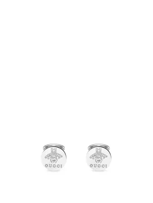 Silver Bee Cufflinks With Logo
