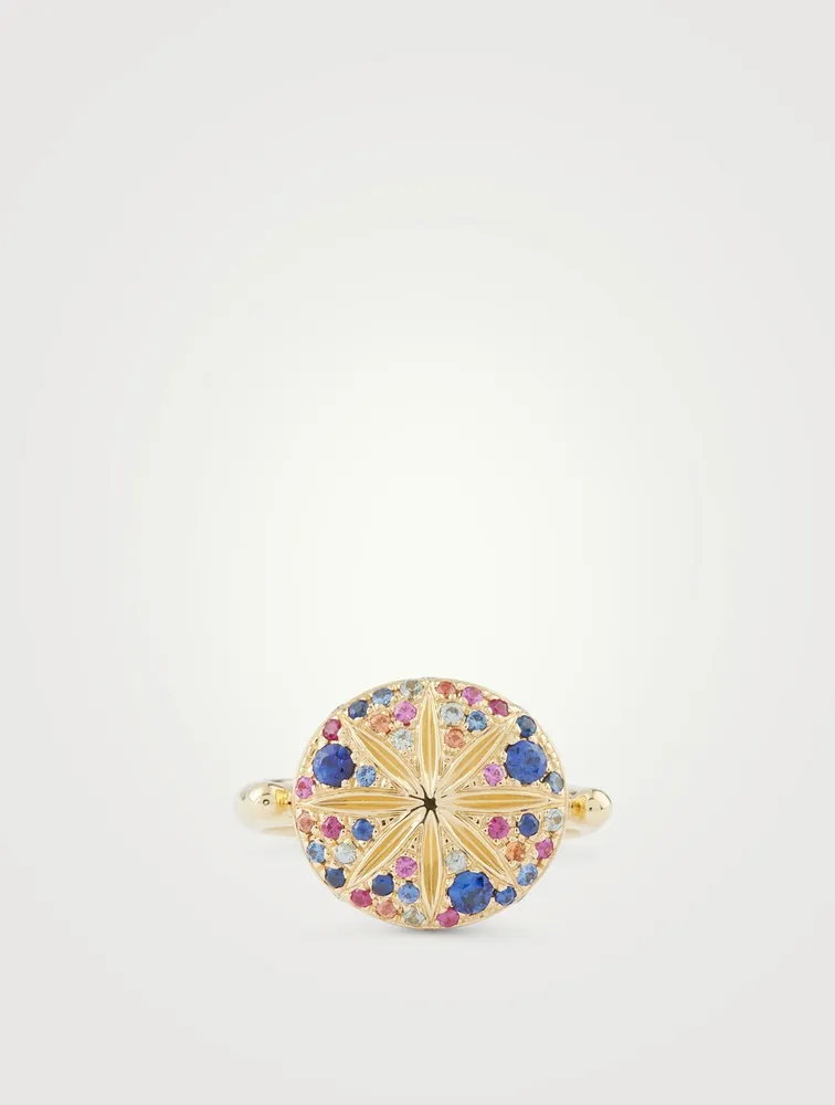 18K Gold Sorcerer Ring With Multicolour Stones
