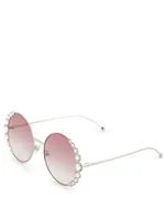 Round Sunglasses With Crystals