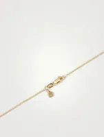 Mini 14K Gold Cross Necklace With Diamonds