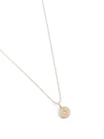 14K Gold Mini Starburst Medallion Necklace With Diamonds