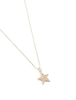 14K Gold Medium Star Pendant Necklace With Diamonds