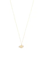 14K Gold Saturn Pendant Necklace With Diamonds