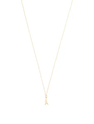 14K Gold Tiny Eiffel Tower Pendant Necklace