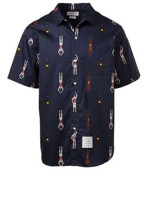 Short Sleeve Shirt Swimmer Print