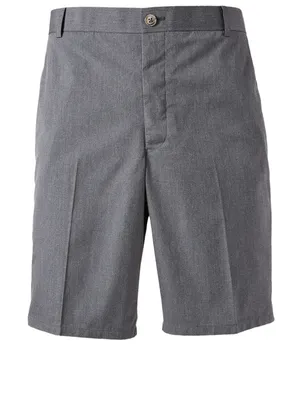 Unconstructed Wool Shorts With Side Stripe