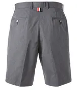 Unconstructed Wool Shorts With Side Stripe