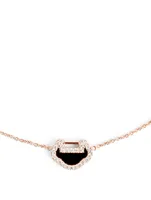 Petite Yu Yi 18K Rose Gold Bracelet With Diamonds And Onyx