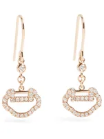 Petite Yu Yi 18K Rose Gold Earrings With Diamonds And Mother-Of-Pearl