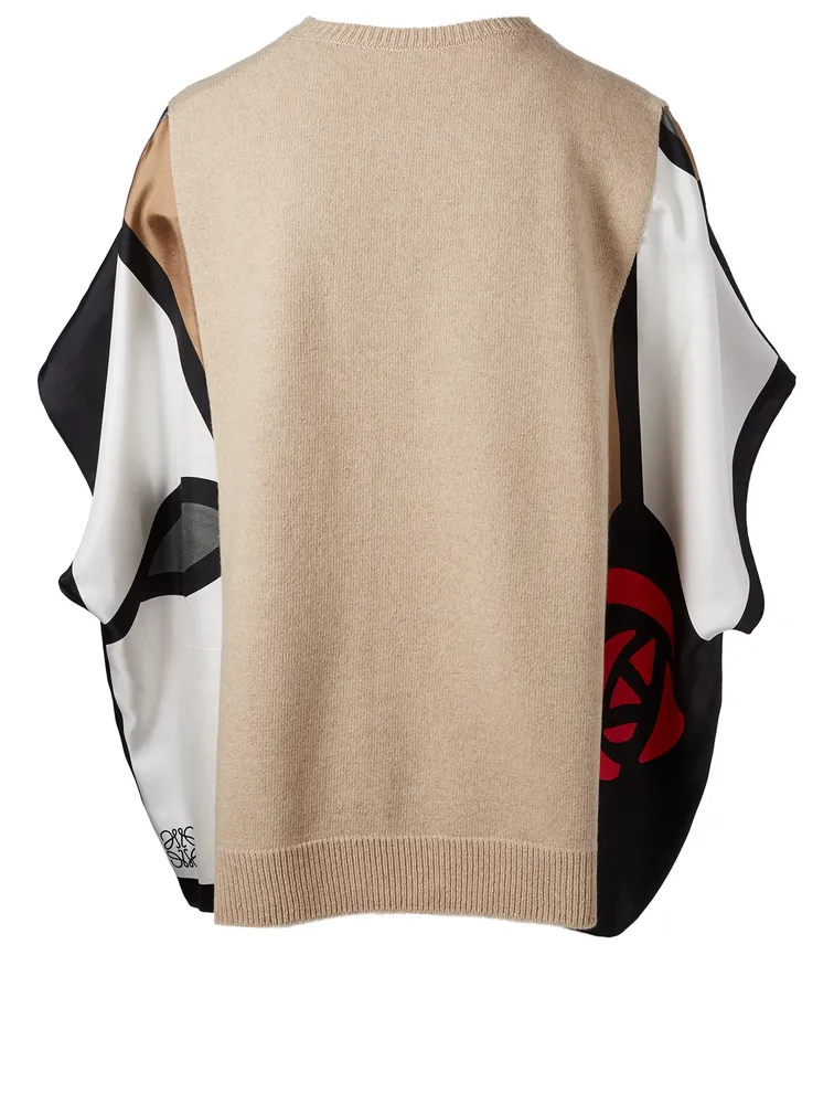 Cashmere And Silk Scarf-Sleeve Top