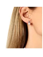 18K White Gold Freshwater Pearl And Diamond Earrings