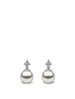 18K White Gold Earrings With Pearls And Diamonds