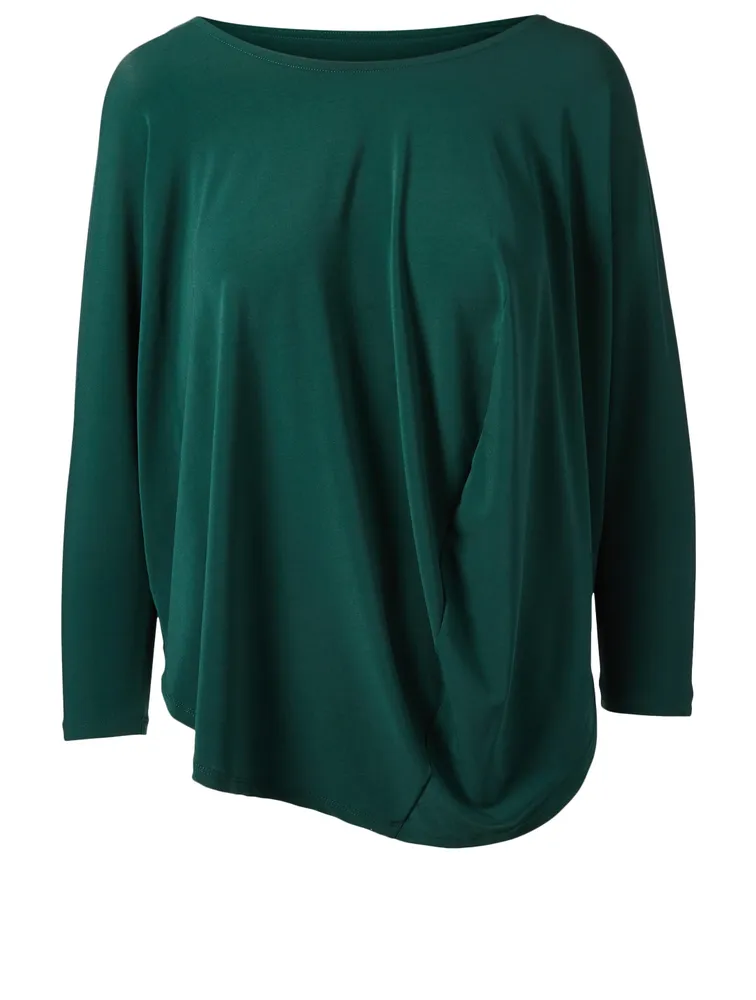 Draped Jersey Long Sleeve Top