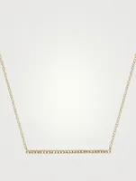 14K Gold Bar Necklace With Diamonds