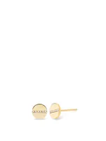 14K Gold Screw Stud Earrings With Diamonds