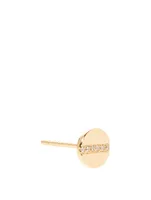 14K Gold Screw Stud Earrings With Diamonds