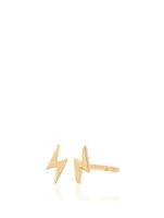 14K Gold Lightning Bolt Stud Earrings