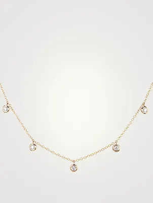 14K Gold Choker Necklace With Diamonds