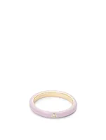 14K Gold Enamel Ring With Diamond
