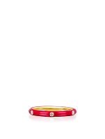 14K Gold Enamel Ring With Diamonds