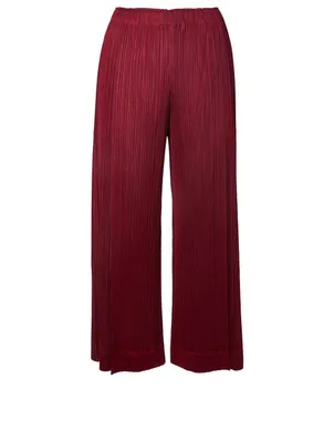 Double Face Pleated Wide-Leg Pants
