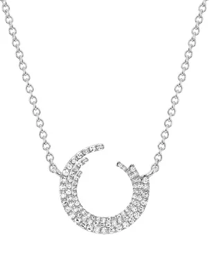 14K White Gold Willow Necklace With Diamonds