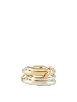 Cici 18K Gold And Silver Linked Ring