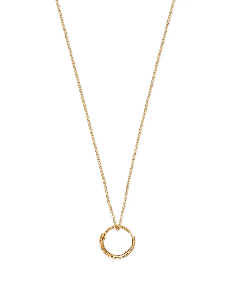 18K Gold Snake Ring Pendant Necklace