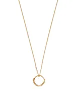 18K Gold Snake Ring Pendant Necklace