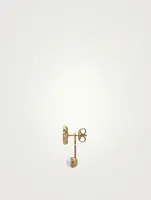 GG Running 18K Gold Single Earring With White Pearls