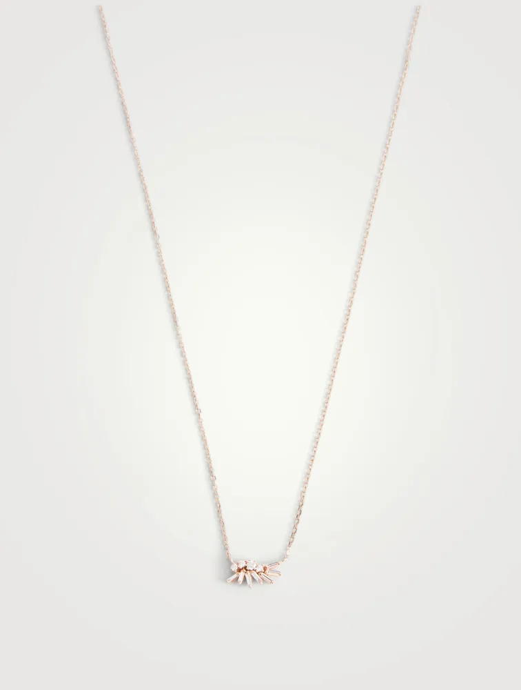 18K Rose Gold Fireworks Pendant Necklace With Diamonds