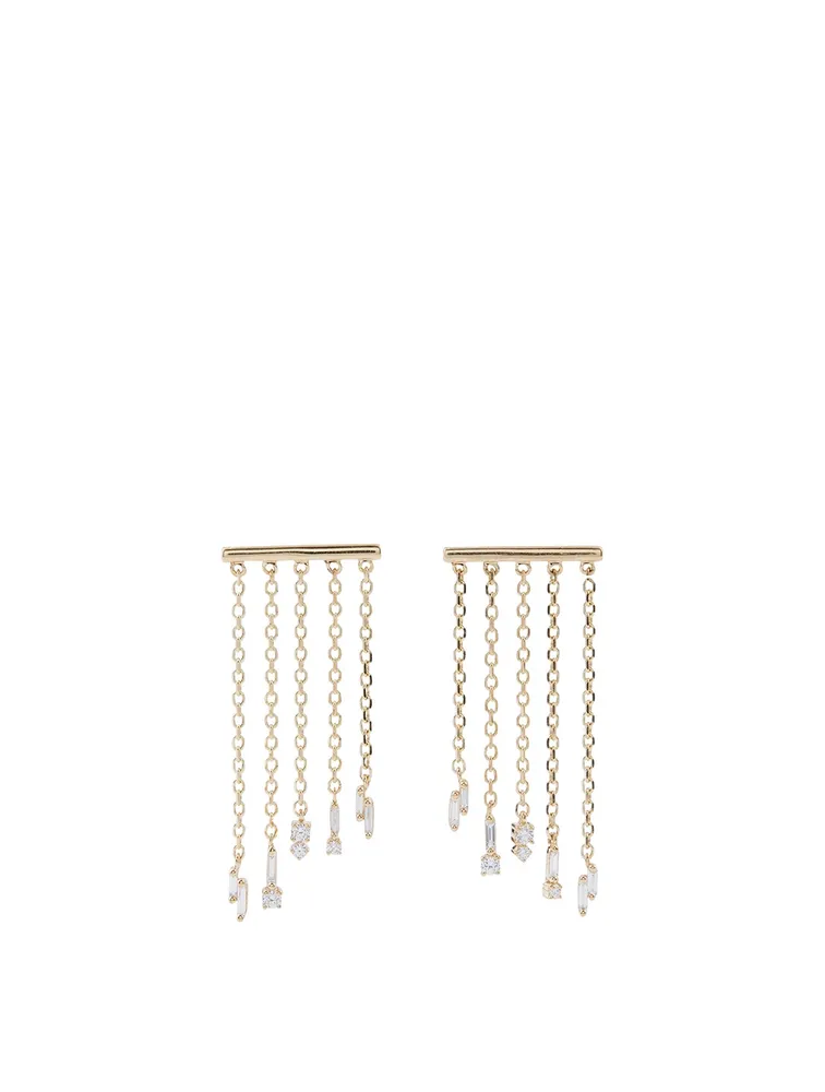 Fireworks 18K Gold Fringe Earrings With Diamonds