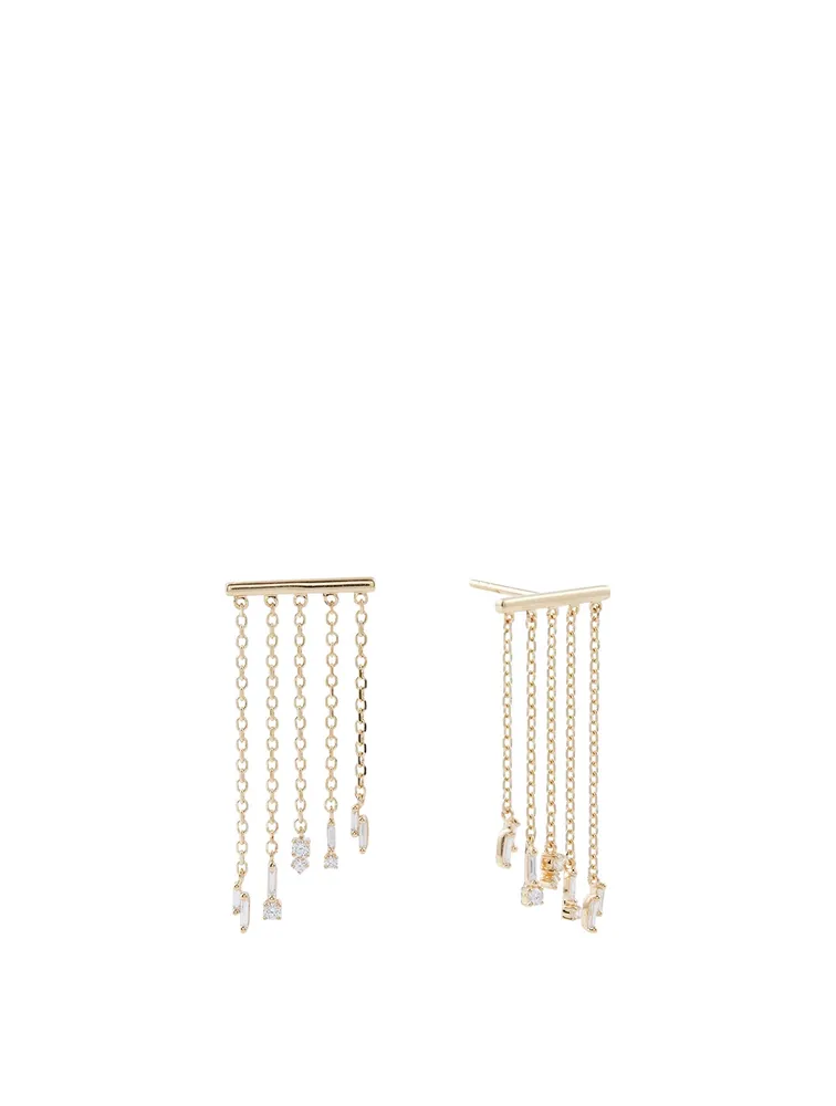 Fireworks 18K Gold Fringe Earrings With Diamonds