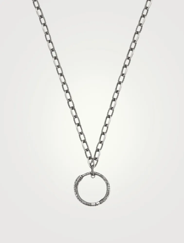 Ouroboros Sterling Silver Pendant Necklace