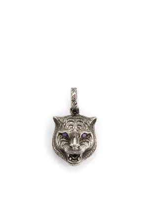 Garden Sterling Silver Feline Head Charm