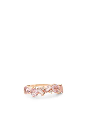 14K Rose Gold Amalfi Ring With Rose De France And Diamonds