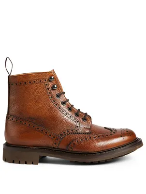 Mac Farlane Grain Leather Brogue Derby Boots