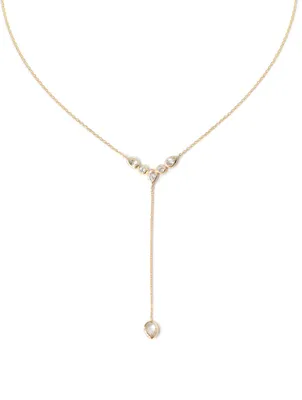 Classique 14K Gold Bezel Y-Necklace With Topaz