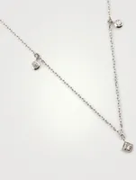 Cléo Sterling Silver Floating Geometric Crew Necklace With White Sapphire