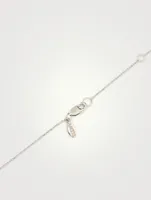 Cléo Sterling Silver Floating Geometric Crew Necklace With White Sapphire