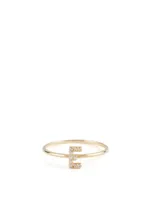 Love Letter 14K Gold Pavé Ring A to Z With Diamonds