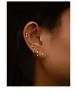 Mini Cléo 14K Gold Huggie Hoop Earrings With Diamonds