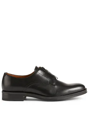 Rider Leather Derby Shoes With Logo Zip