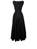 Gabardine Pleated A-Line Dress