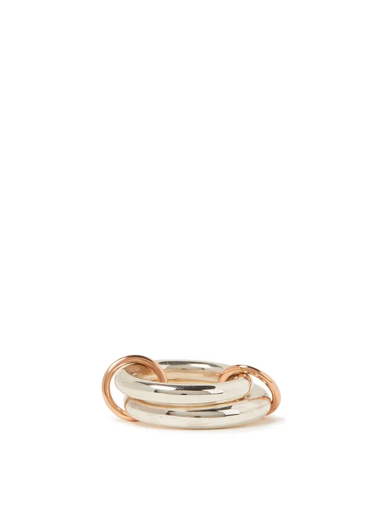 Virgo Sterling Silver And 18K Rose Gold Stacked Ring