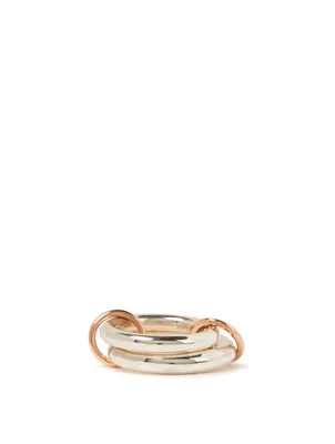 Virgo Sterling Silver And 18K Rose Gold Stacked Ring